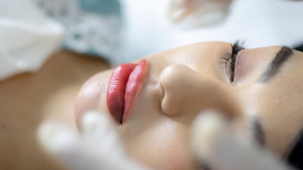close up image of a female post-skin rejuvenation treatment