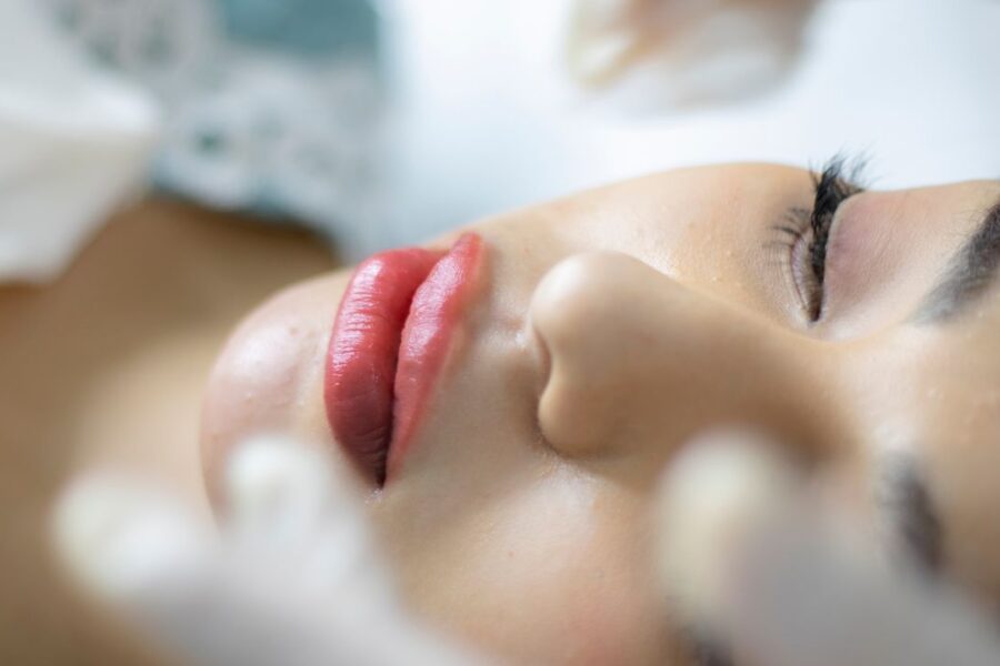 close up image of a female post-skin rejuvenation treatment
